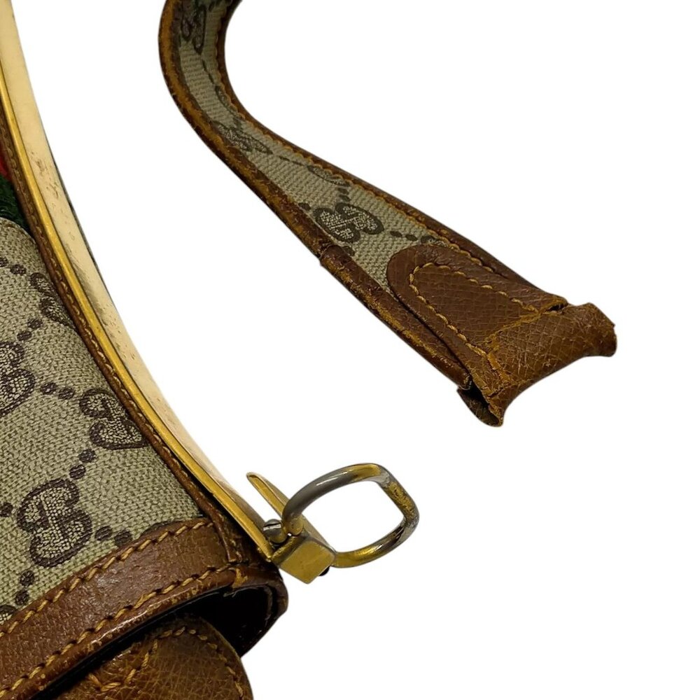 955269BD (L3) Gucci Shoulder Bag Sherry Line Brown PVC - Picture 6 of 9